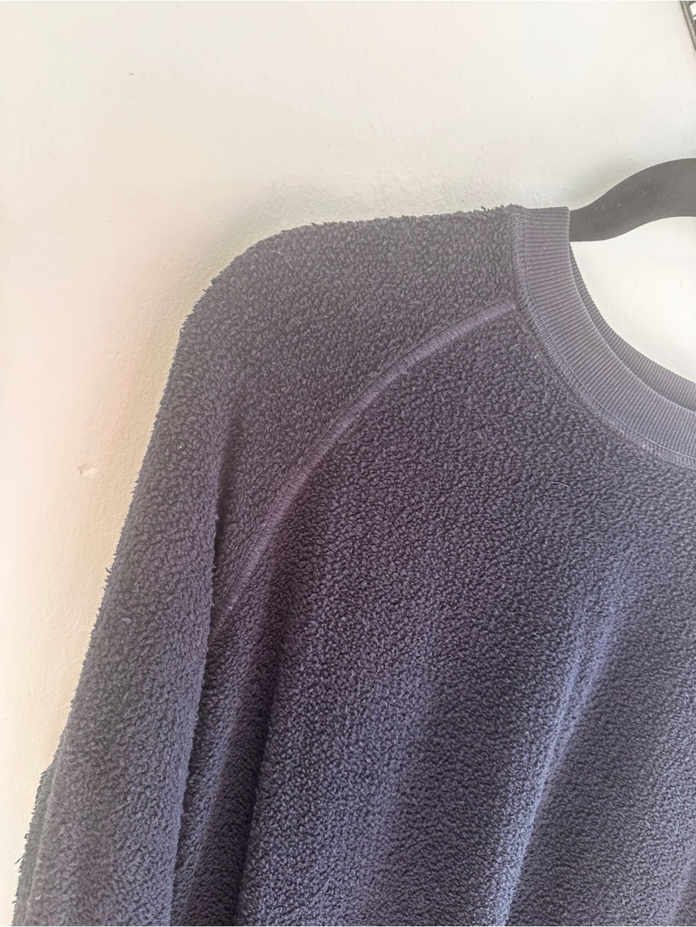 Perfect White Tee Sherpa Sweatshirt Black Crewneck Pullover Size Medium - Picture 7 of 7